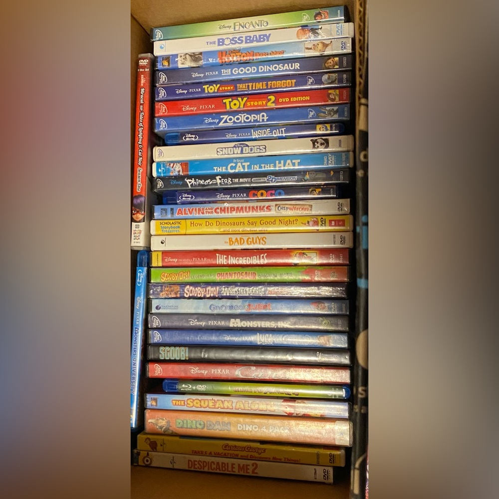 Disney and Pixar DVD Set with Blue and Red Covers